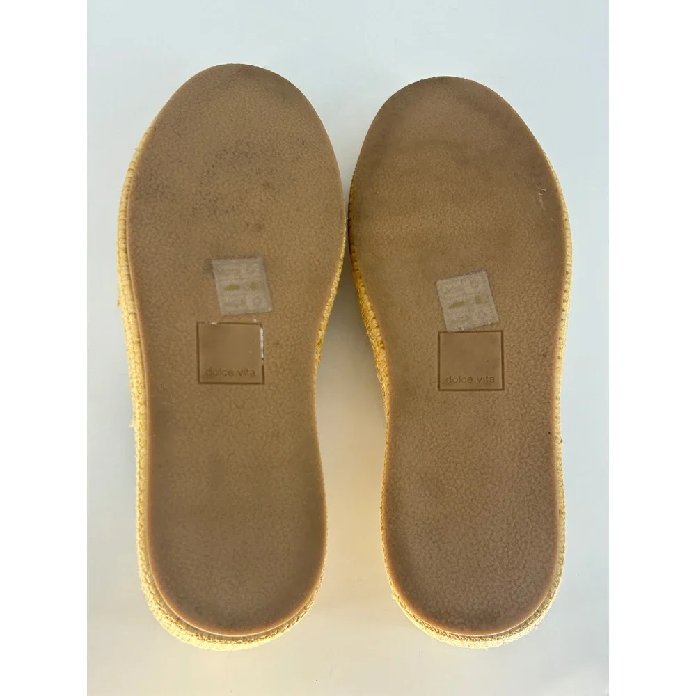 Dolce‎ Vita Ranna Loafer Espadrille Platform Cream Leather Slip On Shoes-9.5M